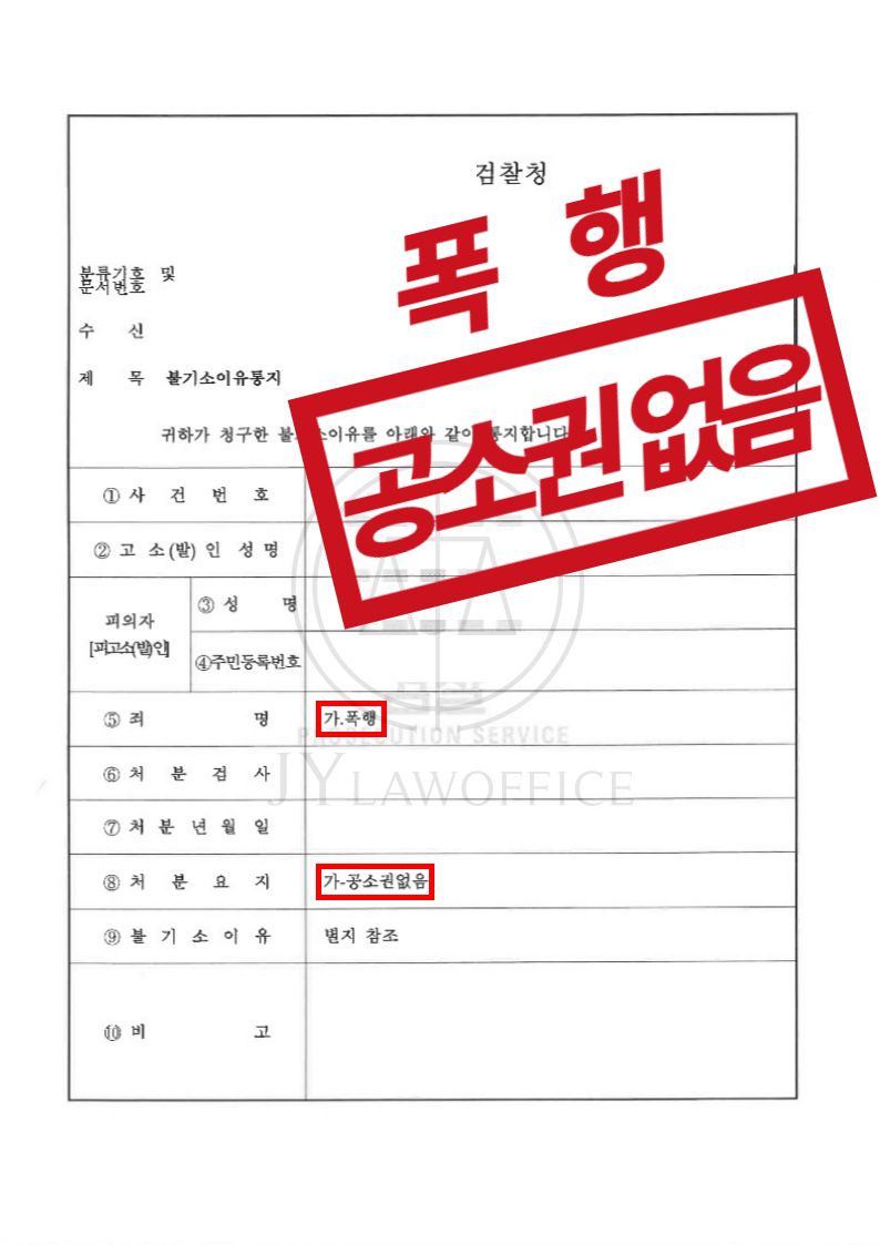 폭행, 초기 조력으로 '공소권 없음' 이미지 1